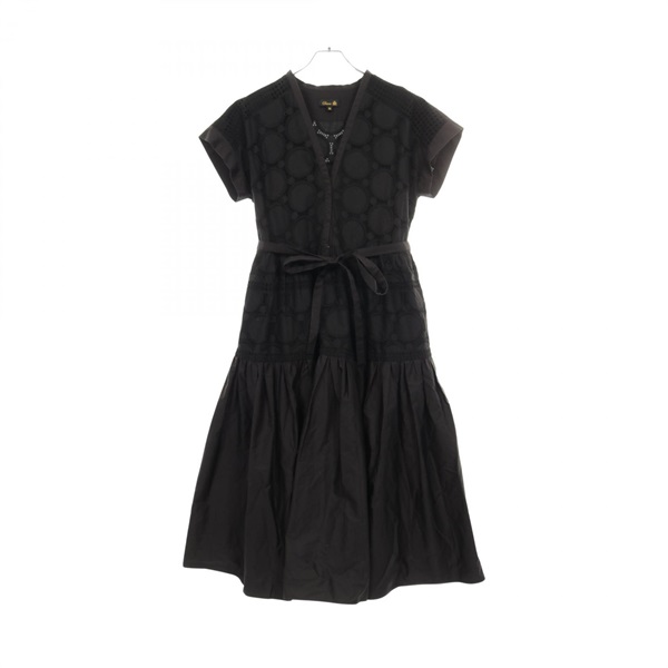 Drawer Short Sleeve Dress 6526-299-1280 cotton Black #38 Used Women