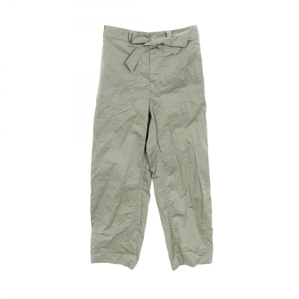 Drawer Gabardine Belt Pants cotton Khaki #38 Used Women