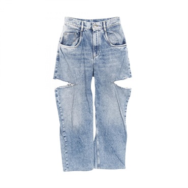 Maison Margiela 1 Denim jeans with slash detail pants cotton Blue Used Women #40