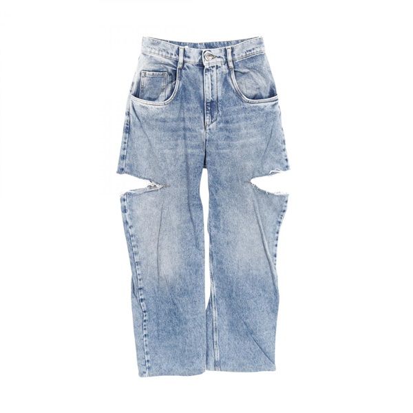 Maison Margiela 1 Denim jeans with slash detail pants cotton Blue Used Women #40