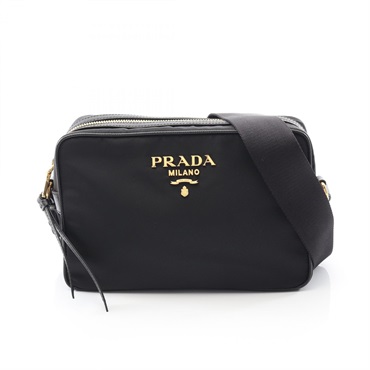 PRADA TESSUTO SAFFIANO Shoulder crossbody Bag 1BH089 Nylon leather Black Used