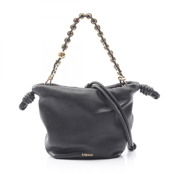 LOEWE Flamenco Purse Mini Shoulder Handbag A914CBPX03 leather Black Used Women