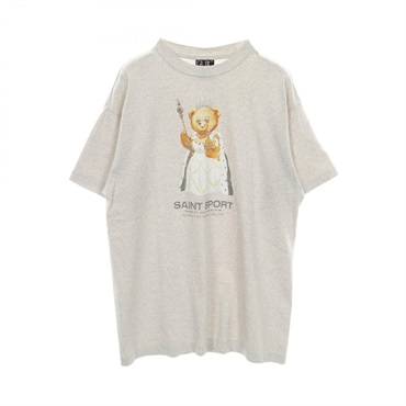 SAINT MICHAEL TRUE QUEEN T-shirt short sleeve tops cotton Gray Used mens size M