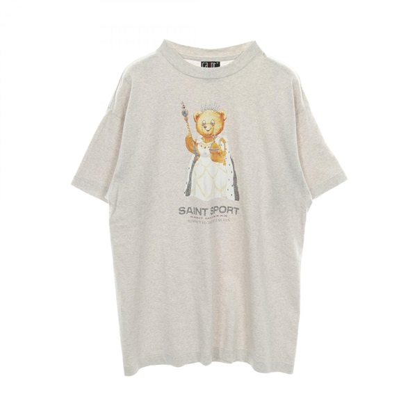 SAINT MICHAEL TRUE QUEEN T-shirt short sleeve tops cotton Gray Used mens size M