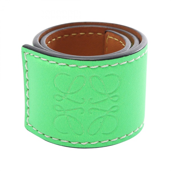 LOEWE Anagram Slap Small Bracelet 119.19.336 leather Green Used Women