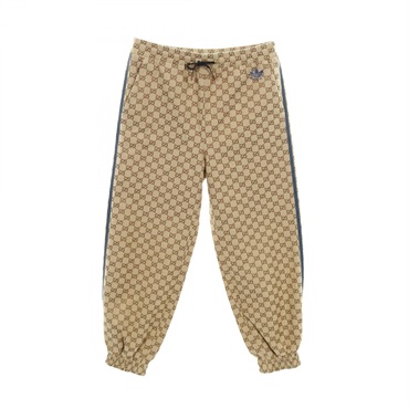 GUCCI adidas Three-Line GG Canvas Sweatpants trouser cotton Beige Used mens #46