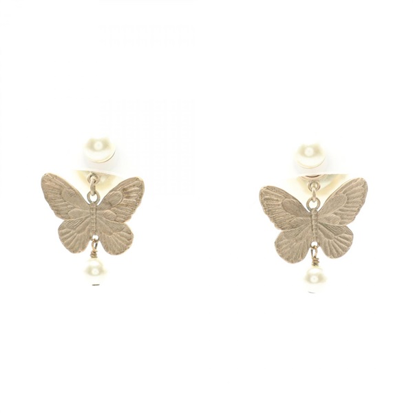 Christian Dior Tribales Pierced earrings Gold Plated Artificial pearl Used Women