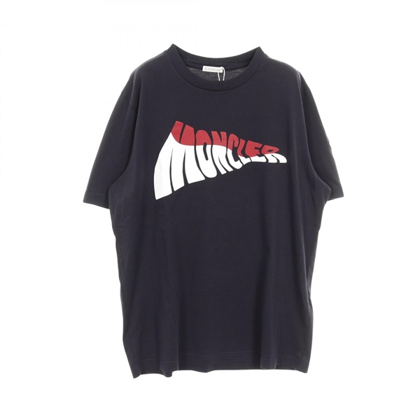 MONCLER Logo Short Sleeve T-shirt cotton Navy #M Used mens