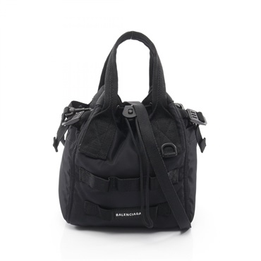 BALENCIAGA ARMY TOTE S Crossbody Shoulder Handbag 644029 Nylon Black Used mens