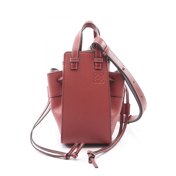 LOEWE mini hammock drawstring crossbody Handbag 314.12.V07 leather Bordeaux Used
