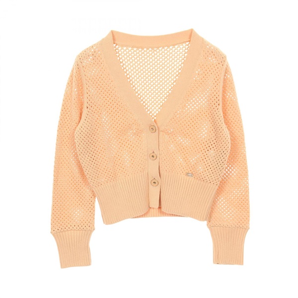 FOXEY Ellis cardigan Knitwear Sweater cotton silk Orange Used Women size 38