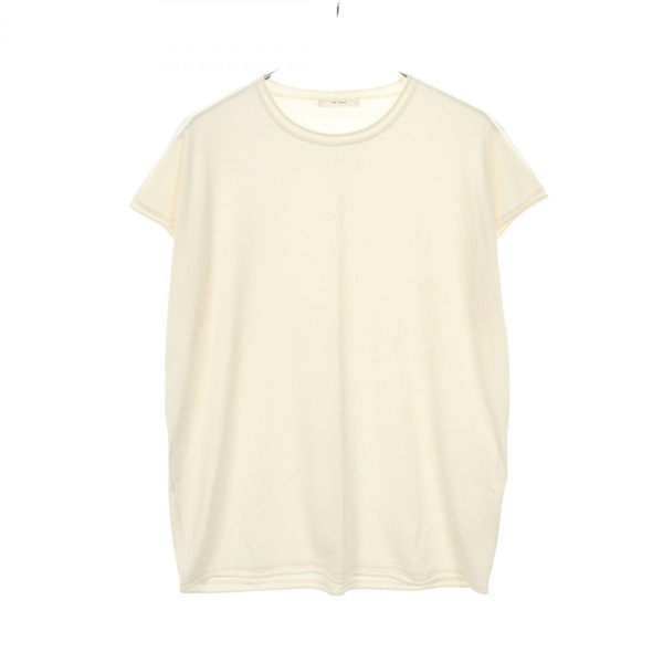 THE ROW Short Sleeve T-shirt AF407 silk Beige #M Used Women