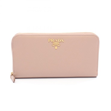 PRADA SAFFIANO MULTIC Around zip long wallet purse 1ML506 leather Pink Used