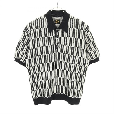 Needles Polo Sweater Arrow short sleeves shirt #XS polyester Black White Used