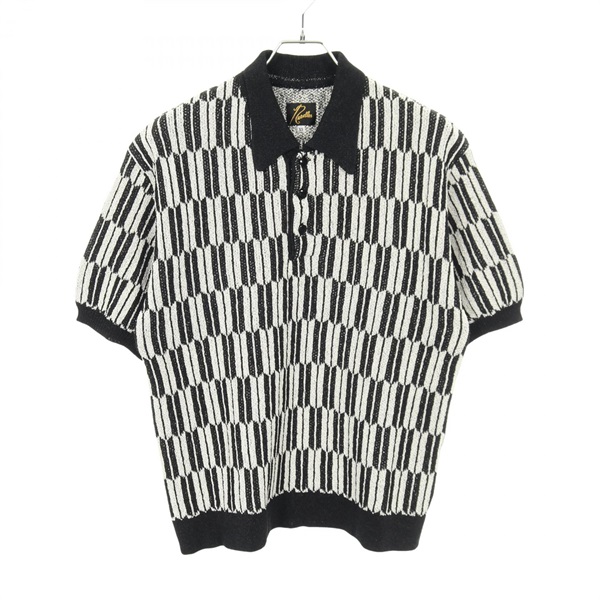 Needles Polo Sweater Arrow short sleeves shirt #XS polyester Black White Used