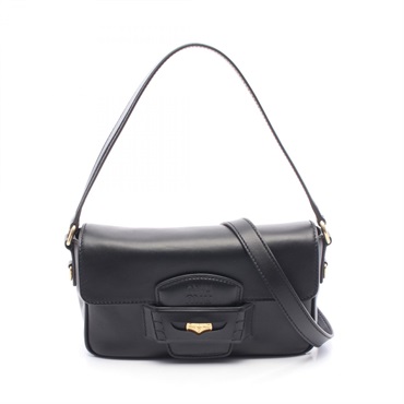 Miu Miu CRM FINE CALF Penny Shoulder Crossbody Handbag 5BD270 leather Black