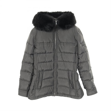 PRADA Down jacket Coat #42 polyester Gray Triangle logo Used Women