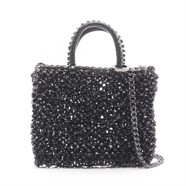 ANTEPRIMA Wire Pico Chain Shoulder Hand Bag PVC coated canvas Black Used Women