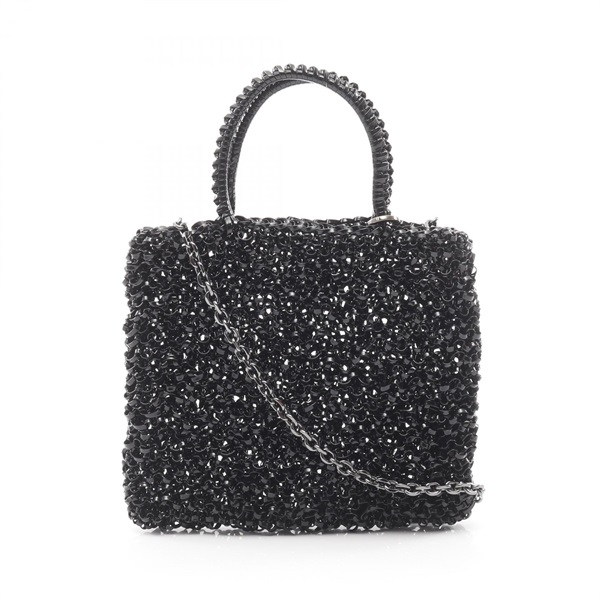 ANTEPRIMA Wire Standard Miniatura crossbody Handbag canvas Black Used Women