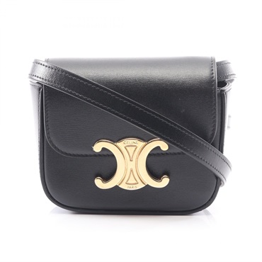 CELINE Mini-Claude Triomphe Crossbody Shoulder Bag 10I513 leather Black GHW Used