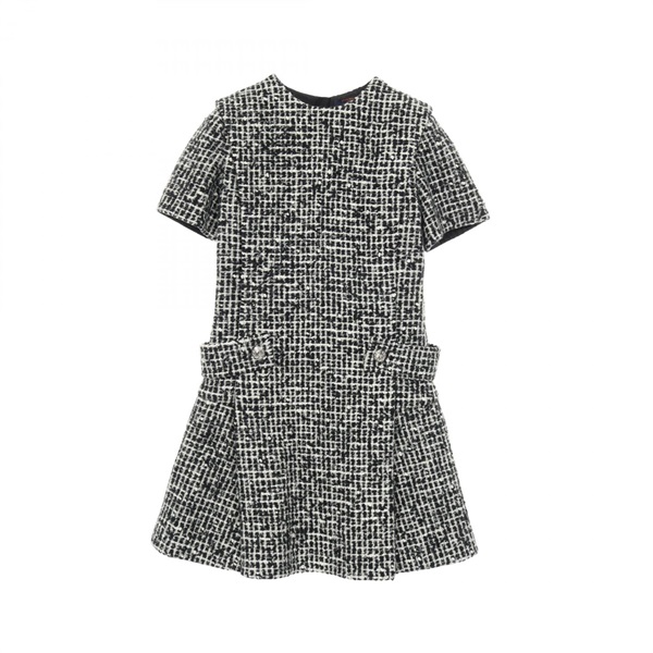 LOUIS VUITTON Skater Dress wool Black White Used Women size 34