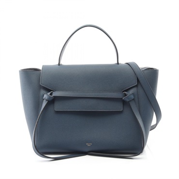 CELINE BELT BAG MINI shoulder Hand 176103 leather Navy Used Women