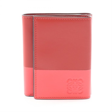 LOEWE Trifold wallet 109.10.S26 leather Red Pink Used Women