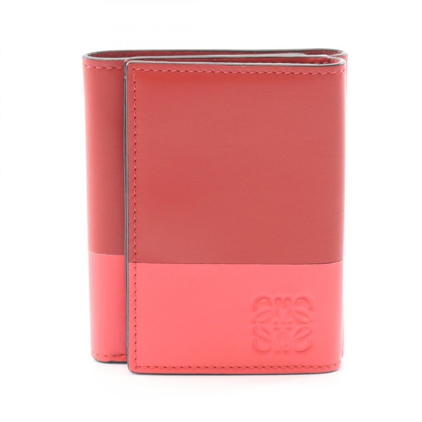LOEWE Trifold wallet 109.10.S26 leather Red Pink Used Women