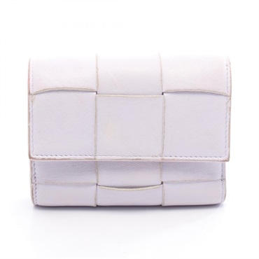 BOTTEGA VENETA Cassette Maxi Intrecciato Small Tri-Fold Flap Wallet leather Used