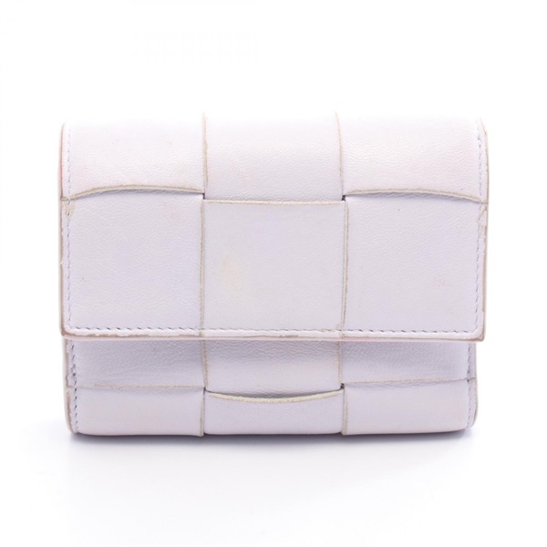 BOTTEGA VENETA Cassette Maxi Intrecciato Small Tri-Fold Flap Wallet leather Used