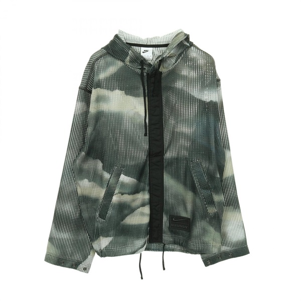 STUSSY Mesh Hoodie Zipped Jacket polyester Gray Multicolor Used mens size XS