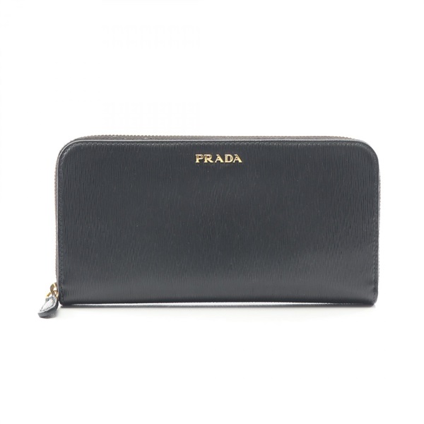 PRADA VITTELLO MOVE BI Around Long Wallet 1ML506 Saffiano leather Black Used
