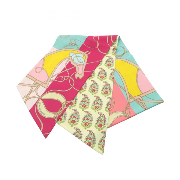HERMES Maxi Twilly COUP DE FOUET Scarf echarpe silk Multicolor Used Women
