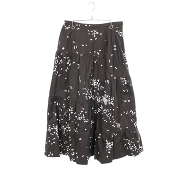 mina perhonen star snow tiered skirt cotton Brown #40 Used Women