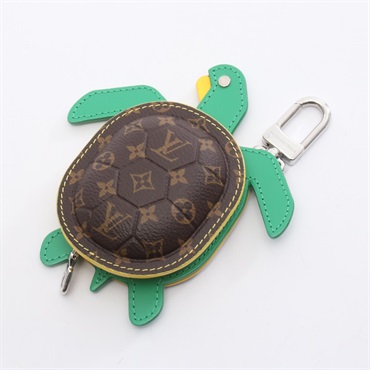LOUIS VUITTON LV Turtle coin purse Bag charm pouch M01471 Monogram Reverse Green
