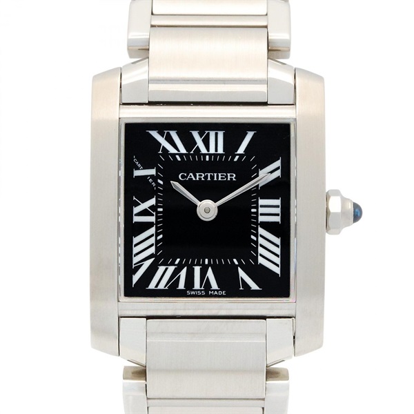 CARTIER Tank Francaise SM Wrist Watch W51026Q3 Quartz Stainless Steel Used Women