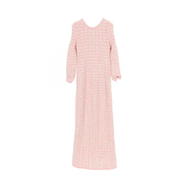 BALENCIAGA Tweed long Dress cotton Nylon Pink Used Women size S