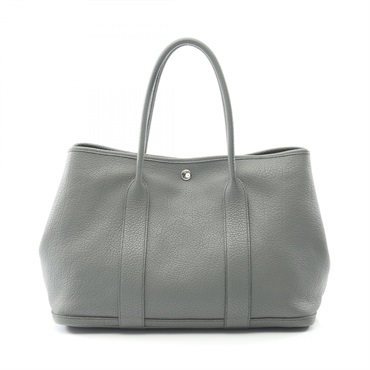 HERMES Garden party PM Tote Bag Negonda leather Vert amande Used Women D SHW