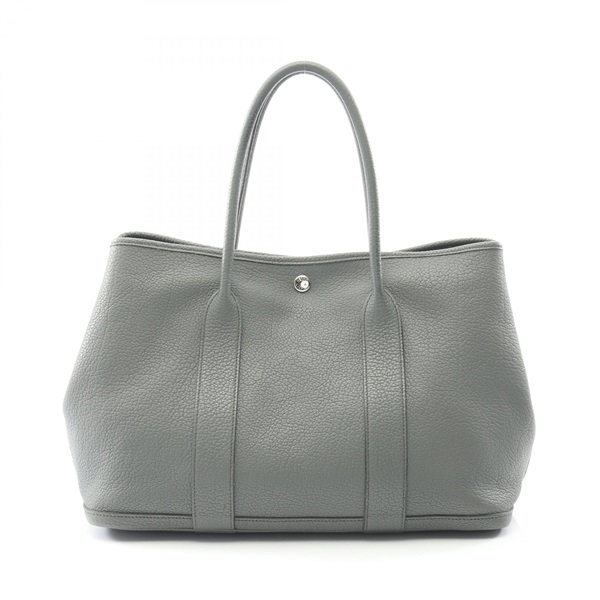 HERMES Garden party PM Tote Bag Negonda leather Vert amande Used Women D SHW