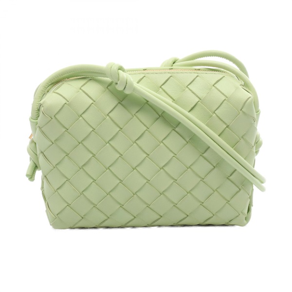 BOTTEGA VENETA Loop Intrecciato Shoulder Crossbody Bag 680254 leather Green Used