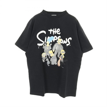 BALENCIAGA THE SIMPSONS Short sleeve T-shirt cotton Black Used mens size S