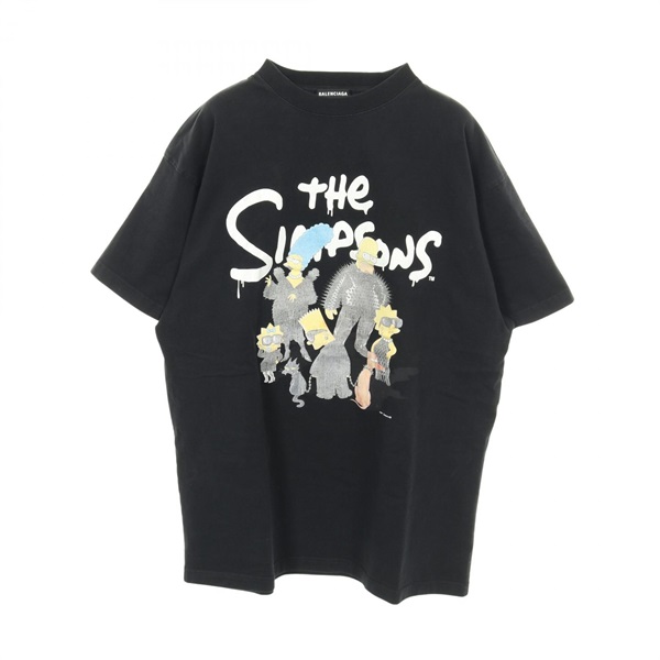 BALENCIAGA THE SIMPSONS Short sleeve T-shirt cotton Black Used mens size S