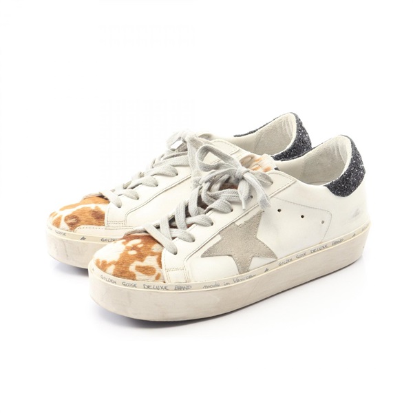 GOLDEN GOOSE HI STAR sneakers leather White Multicolor #37 Used Women