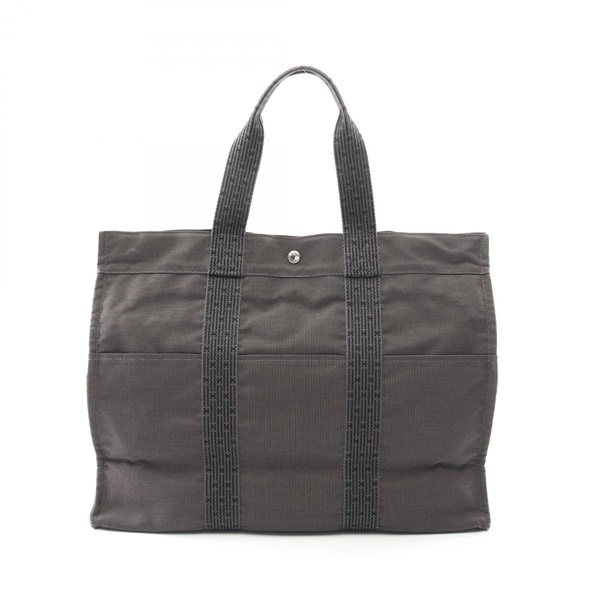 HERMES Herline GM Tote Bag canvas Nylon canvas Gray Used unisex SHW