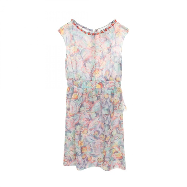 CHANEL Dress #36 sleeveless silk Multicolor Used Women