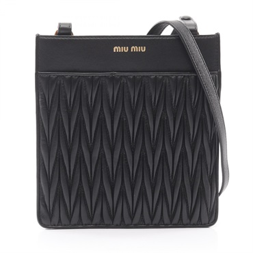 Miu Miu MATELASSE' Shoulder crossbody Bag DNP062 leather Black Used Women