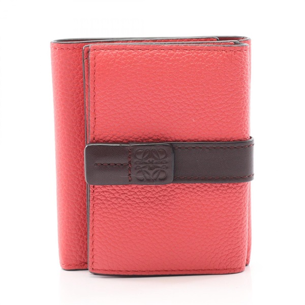 LOEWE Trifold wallet purse leather Pink Brown Used Women
