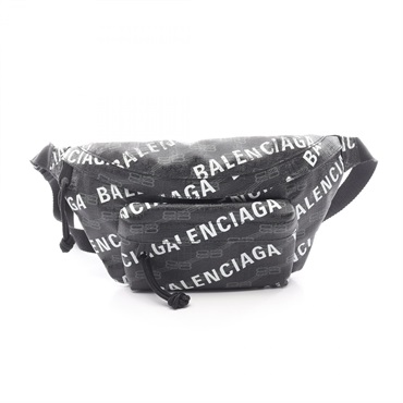 BALENCIAGA SIGNATURE BELTPACK Waist bum bag canvas Black Gray White Used mens
