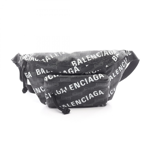 BALENCIAGA SIGNATURE BELTPACK Waist bum bag canvas Black Gray White Used mens