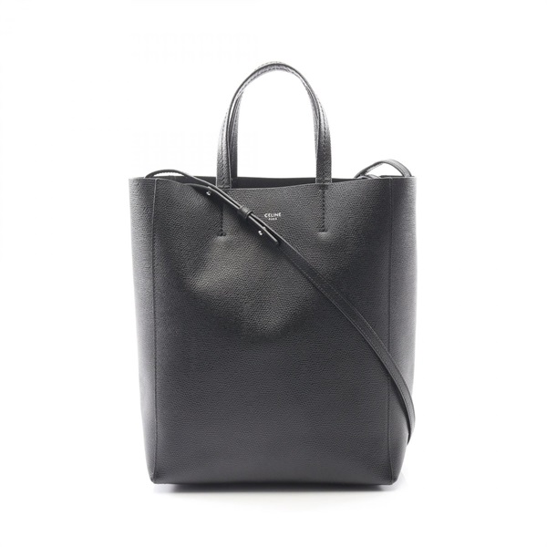 CELINE Vertical Small Cabas Shoulder Tote Bag 189813 leather Black Used Women